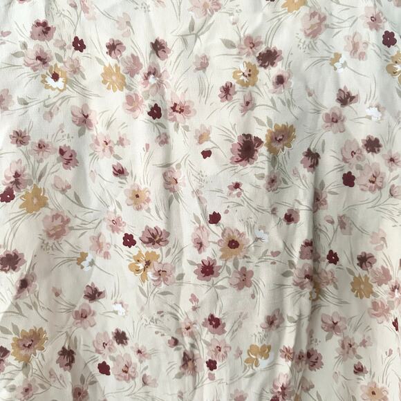 Melrose Vintage 90s Beige Pink Floral Design Rayon Iridescent Button Up Vest 10 - Picture 10 of 10